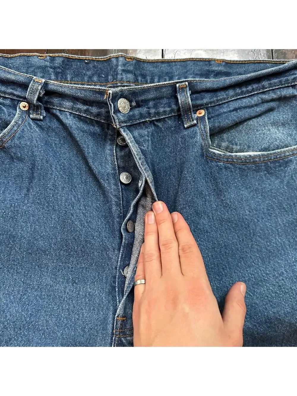 VTG 90s Levis 501 Button Fly 40x36 USA Tag Jeans Straight Wash Blue XX Act 36x32